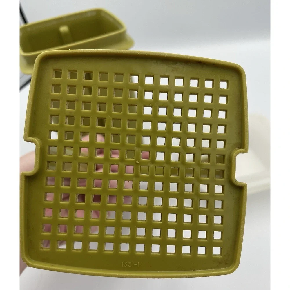 Vintage Tupperware Pickle Pepper Keeper Olive Avocado Green Deli 3 Piece - Picture 15 of 16